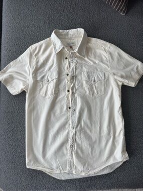 Tecovas Men’s White Short Sleeve Performance Western Pearl Snap Shirt